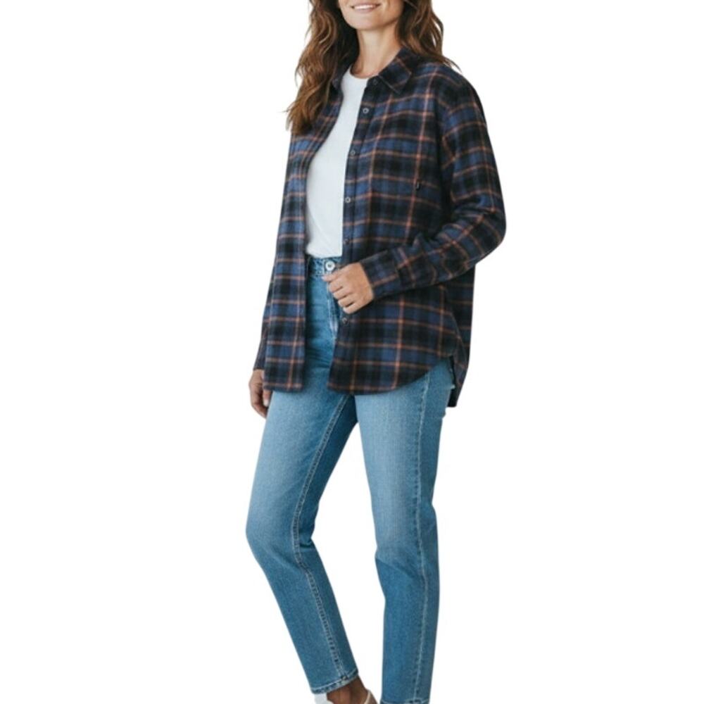 PRANA Plaid Shirt Women S Flannel Organic Cowgirl Gorpcore Cottage Western NWT